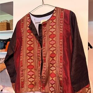 Women's Red and Black Jean Jacket